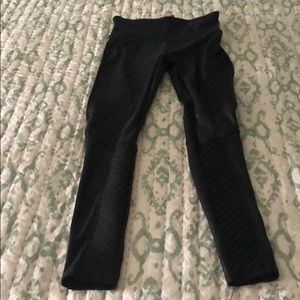 Spanx leather tights, size med